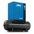 Abac 20 HP Tank Mount 208-230- 460 Volt Three Phase Rotary Screw 131 Gallon 125 PSI Air Compressor AS-20253TM